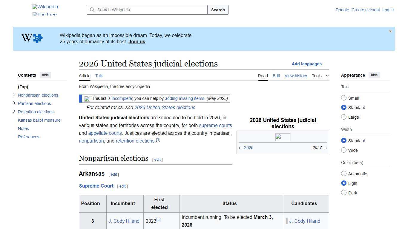 2026 United States judicial elections - Wikipedia