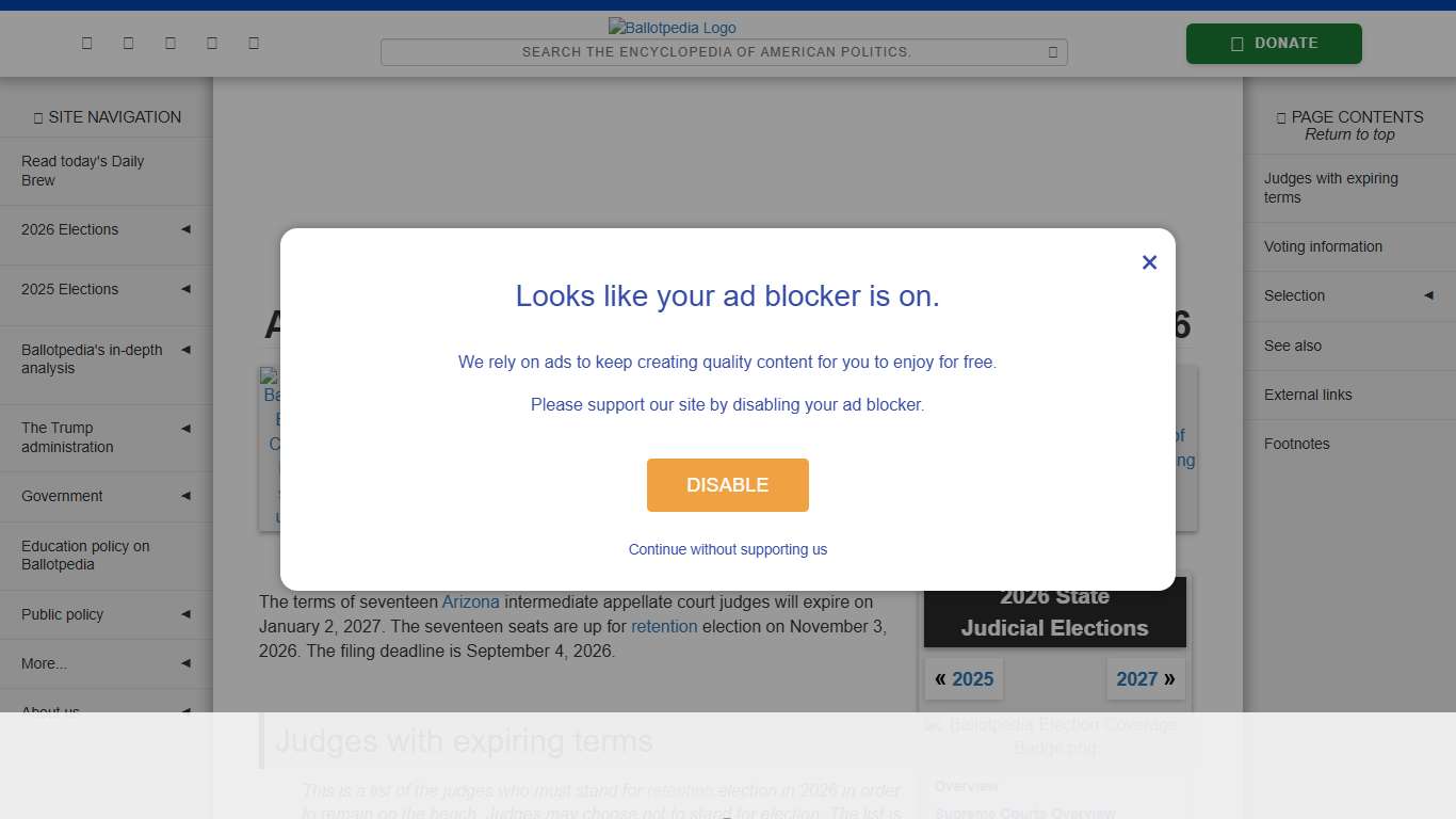 Arizona intermediate appellate court elections, 2026 - Ballotpedia